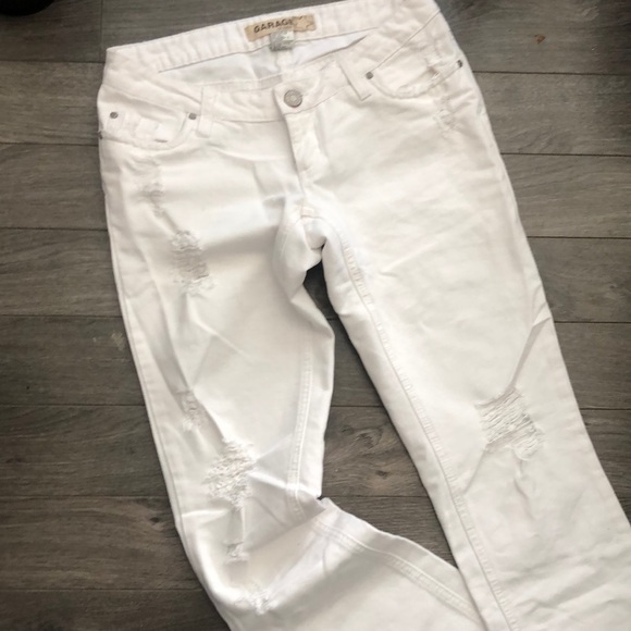 White Distressed Jeans Garage Size 0 - Picture 4 of 5